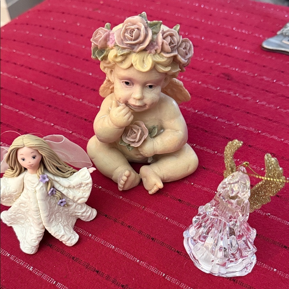 Vintage Cherub and Angel Figurines 5”, 4” and 3.5”